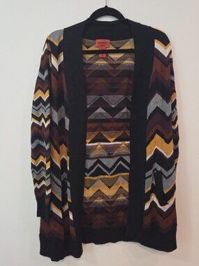 Missoni for Target Chevron Cardigan XL Open Front Zigzag Knit Sweater